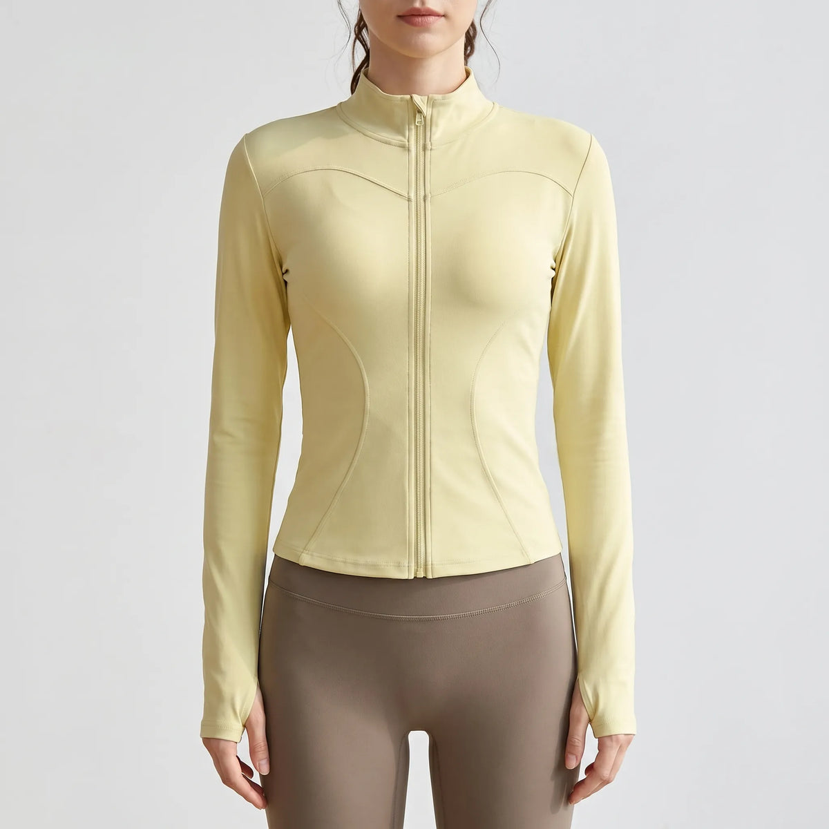 Women's Zip Up Long Sleeve Fitted