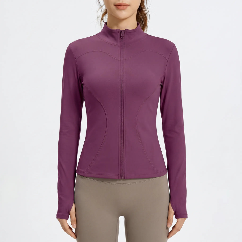 Women's Zip Up Long Sleeve Fitted
