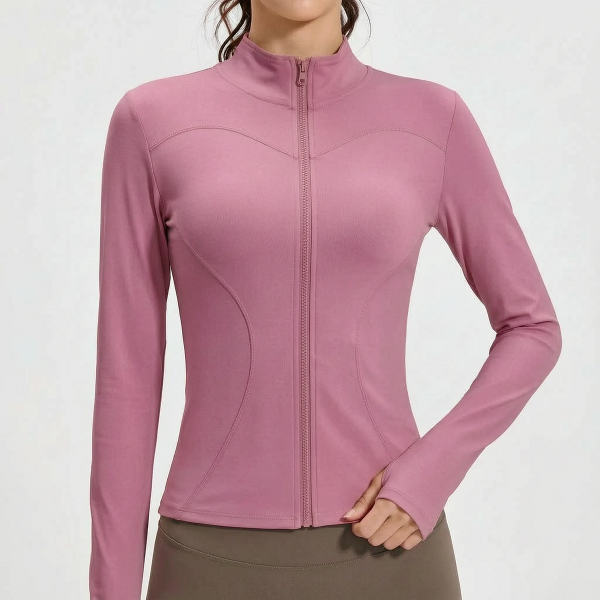 Women's Zip Up Long Sleeve Fitted