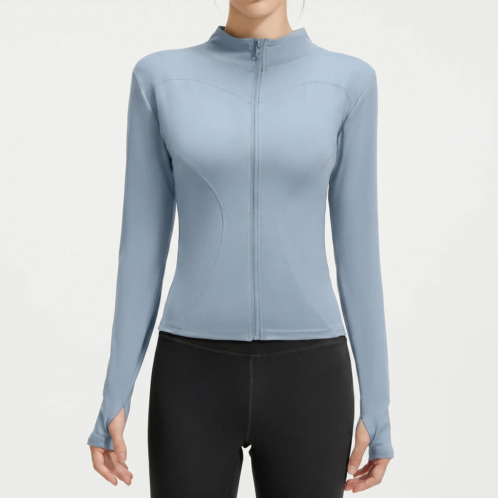 Women's Zip Up Long Sleeve Fitted