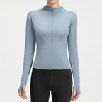 Women's Zip Up Long Sleeve Fitted