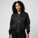Women's MA-1 Bomber Nylon Zip Pocket