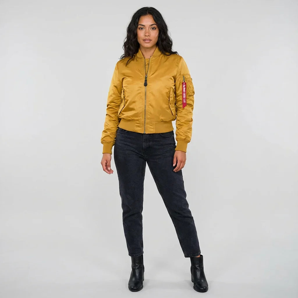 Women's MA-1 Bomber Nylon Zip Pocket