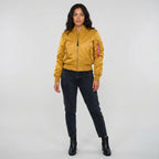 Women's MA-1 Bomber Nylon Zip Pocket