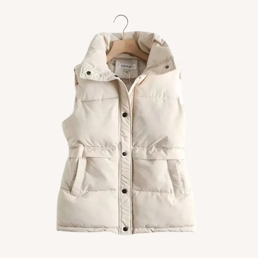 Women's Quilted Stand Collar Sleeveless