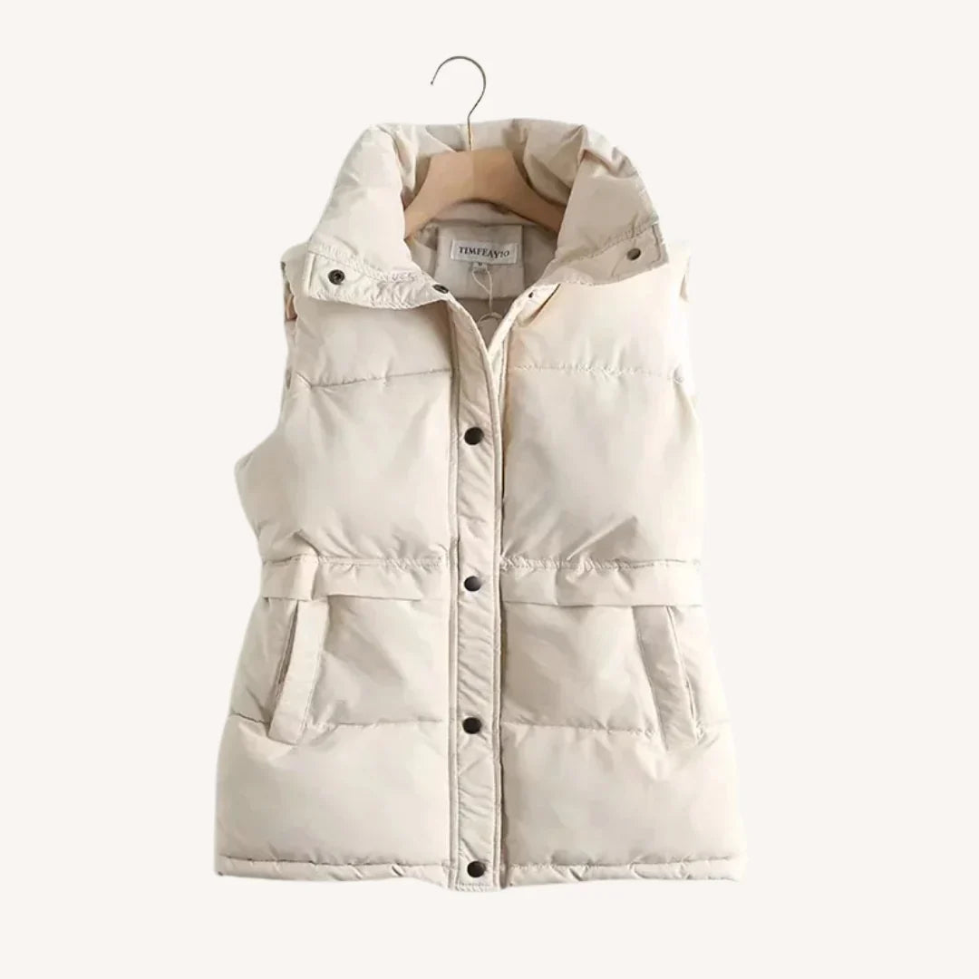 Women's Quilted Stand Collar Sleeveless