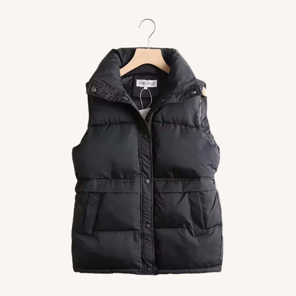 Women's Quilted Stand Collar Sleeveless