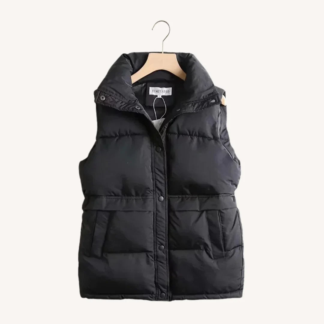 Women's Quilted Stand Collar Sleeveless