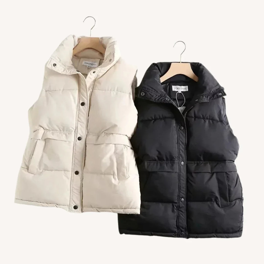 Women's Quilted Stand Collar Sleeveless