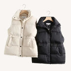Women's Quilted Stand Collar Sleeveless