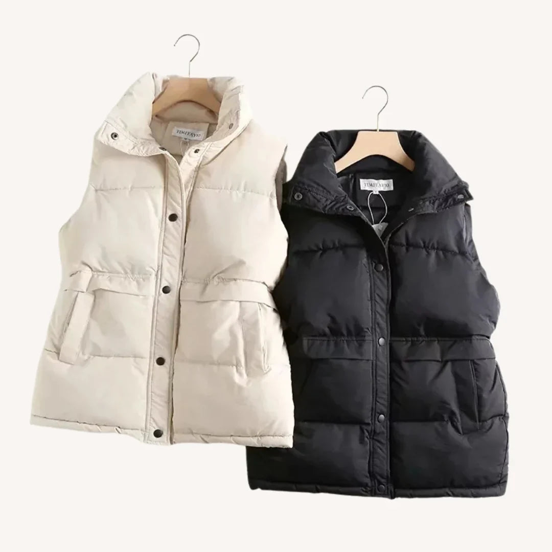 Women's Quilted Stand Collar Sleeveless
