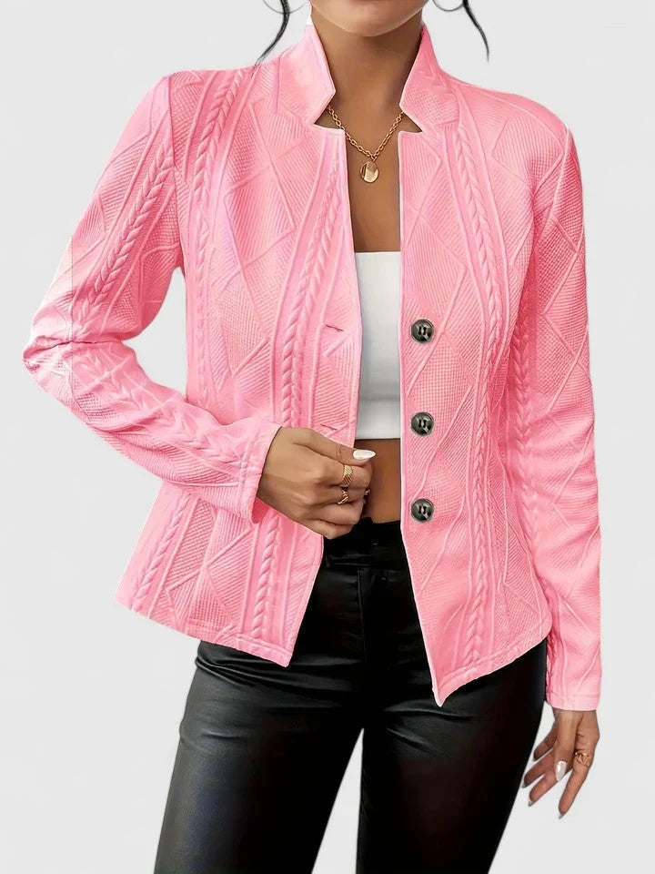 Women's Stand Collar Button Front Long Sleeve
