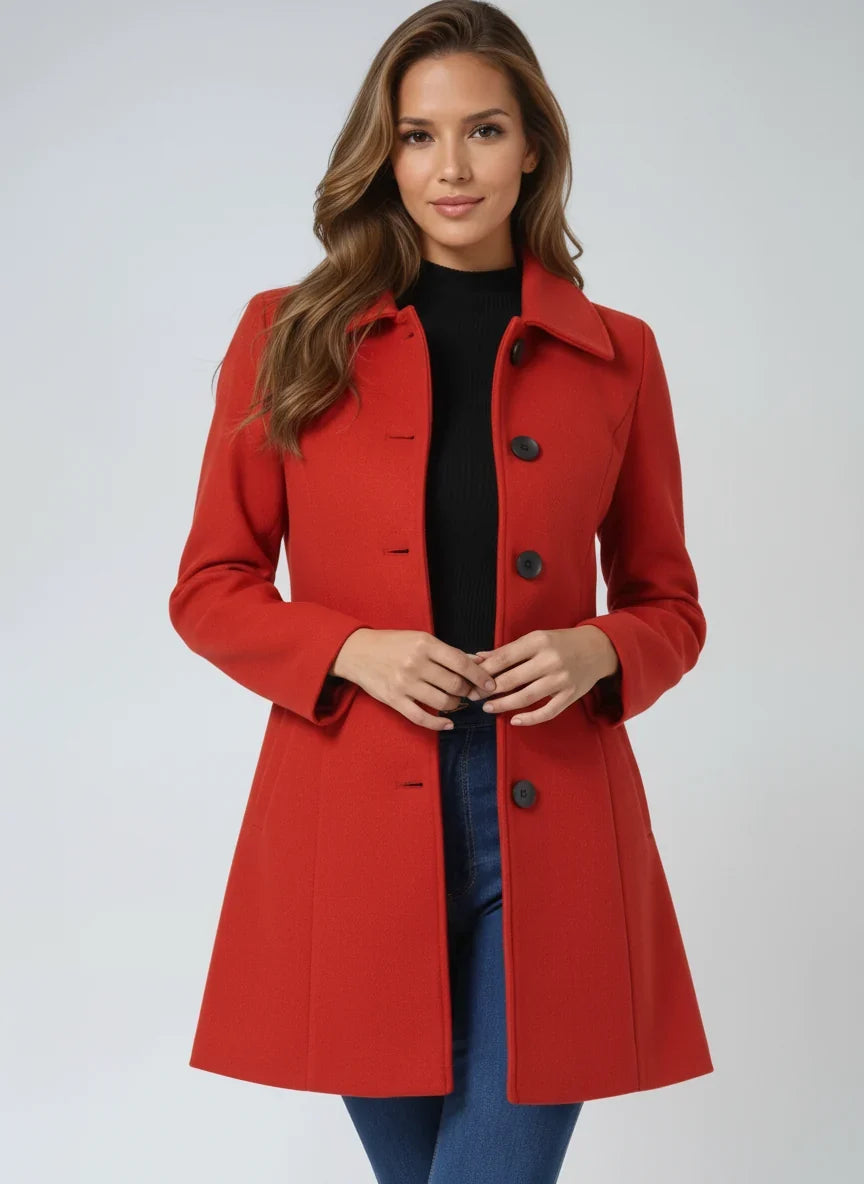 Women's Classic Fit and Flare Button Front