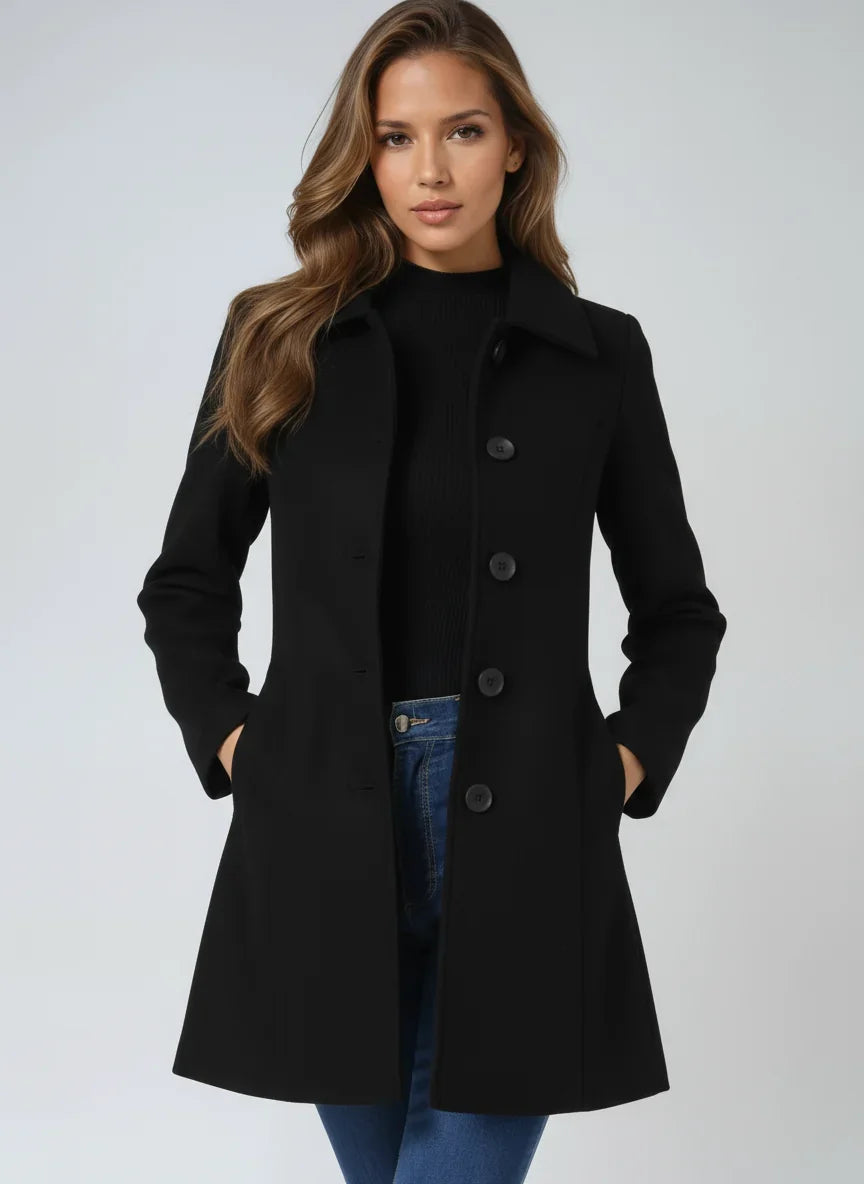 Women's Classic Fit and Flare Button Front