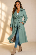 Women's Double Breasted Belted Long Sleeve