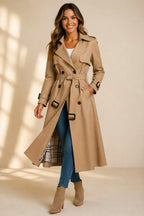 Women's Double Breasted Belted Long Sleeve