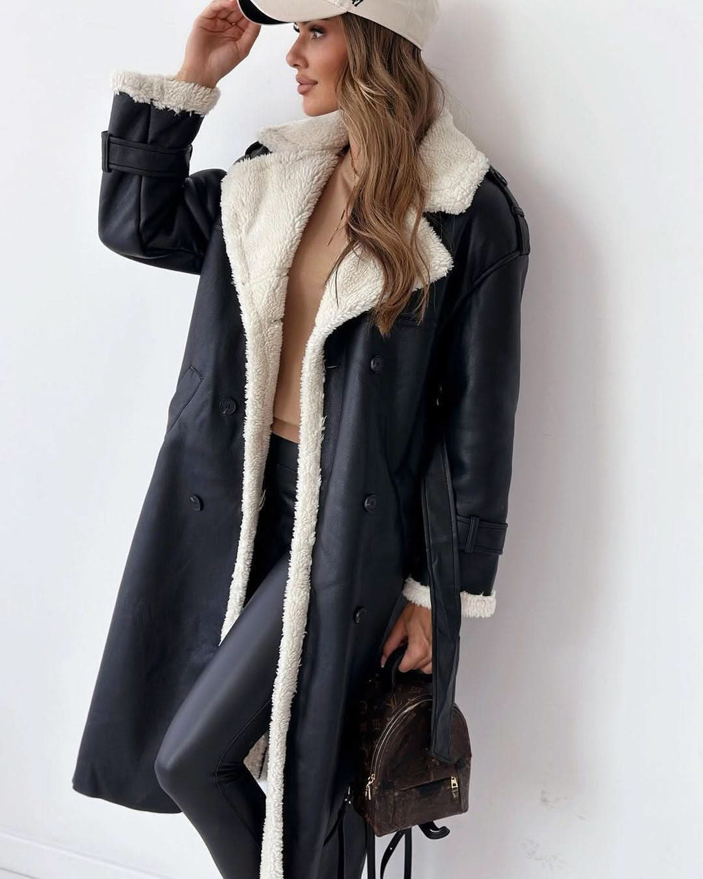 Women's Double Breasted Belted Long Sleeve