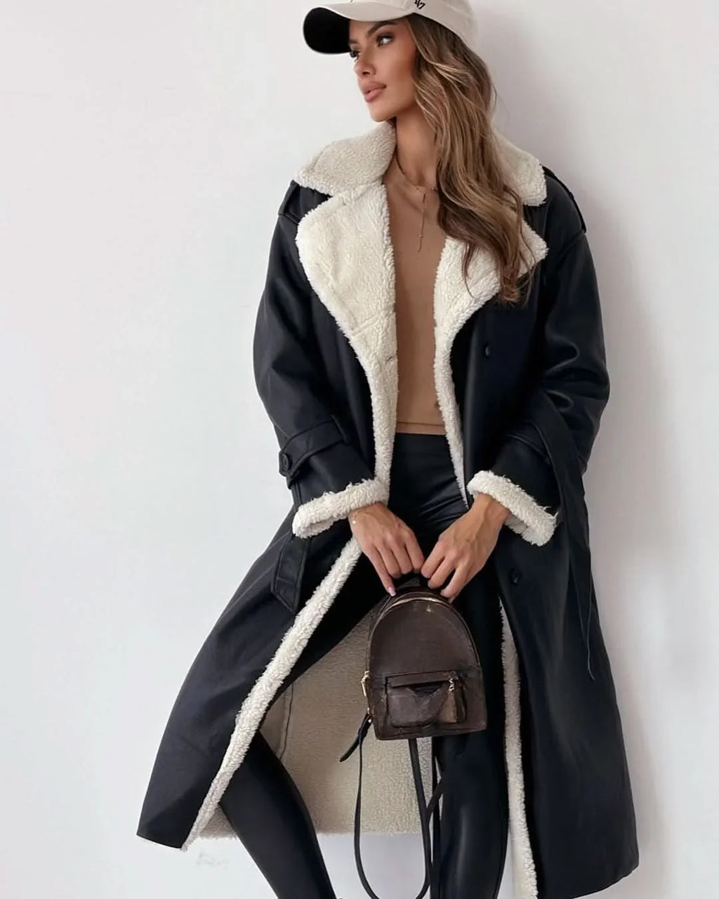 Women's Double Breasted Belted Long Sleeve