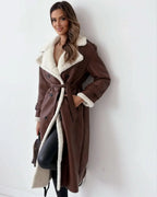 Women's Double Breasted Belted Long Sleeve