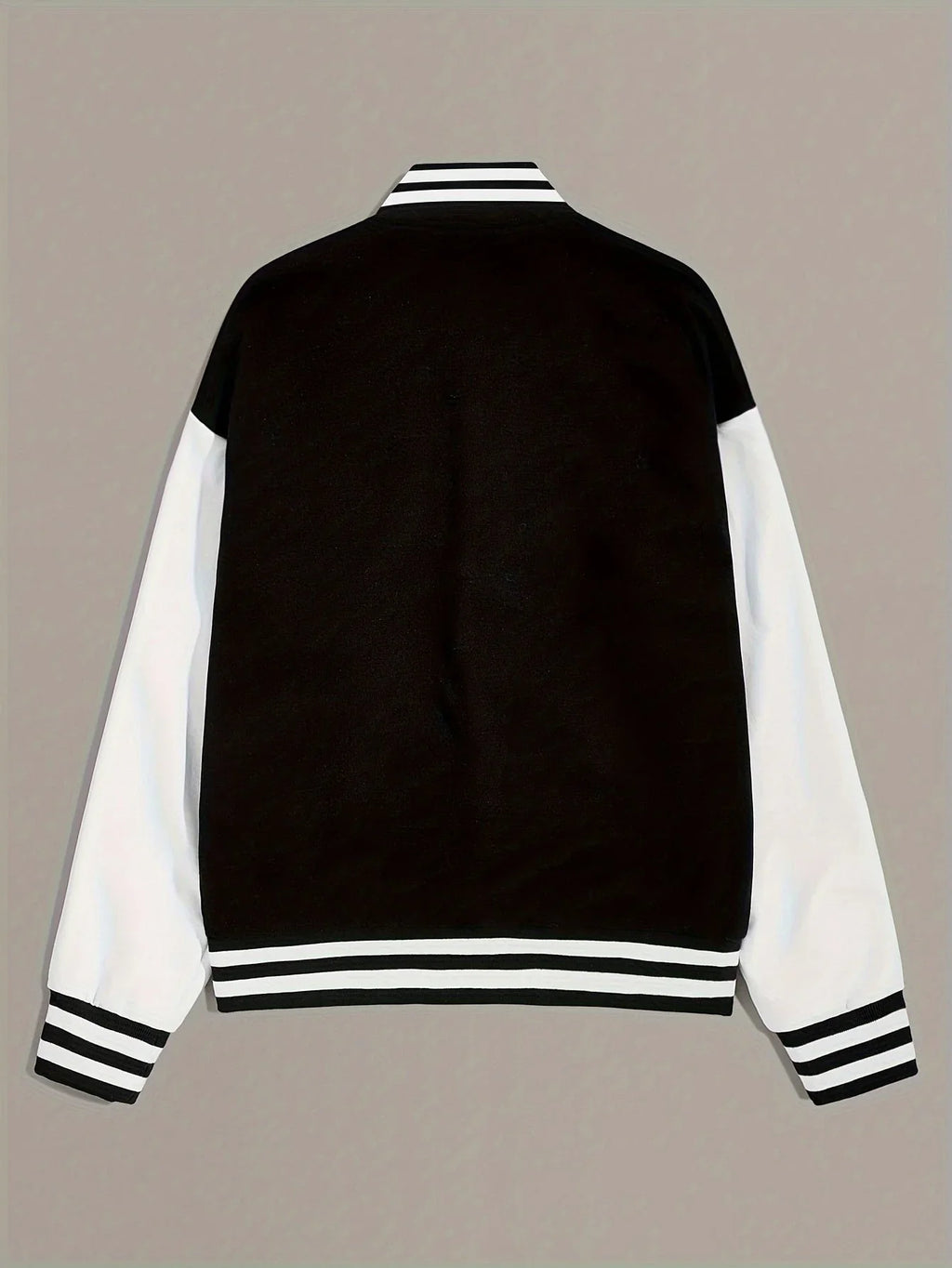 Women's Contrast Sleeve Letterman Snap Button