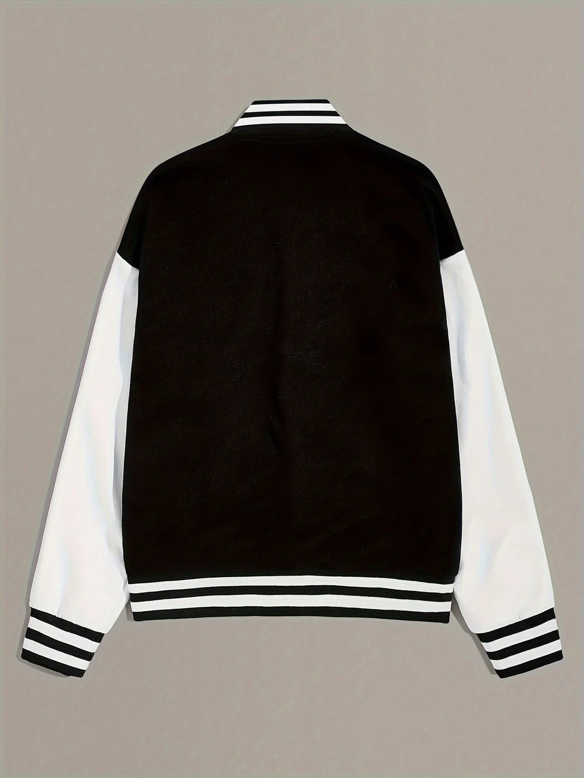 Women's Contrast Sleeve Letterman Snap Button