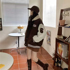 Women's Oversized Letterman Baseball Bomber