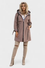 Women's Hooded Plaid Lined Zip Front