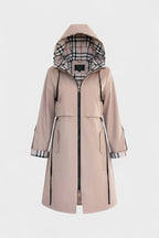 Women's Hooded Plaid Lined Zip Front