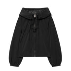 Women's Hooded Zip Front Gathered Hem