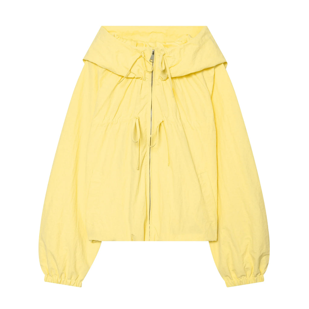 Women's Hooded Zip Front Gathered Hem