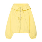 Women's Hooded Zip Front Gathered Hem