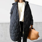 Women's Quilted Hooded Zip-Up Longline