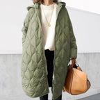 Women's Quilted Hooded Zip-Up Longline