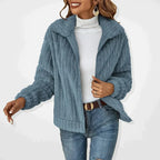 Women's Sherpa Fleece Zip-Up Lapel Collar