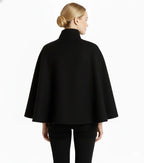 Women's High Neck Cape Belted