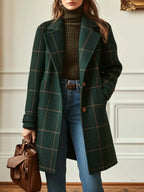 Women's Plaid Lapel Single Button