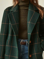Women's Plaid Lapel Single Button
