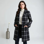 Women's Plaid Lapel Single Button